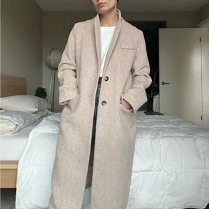 Long wool blend coat